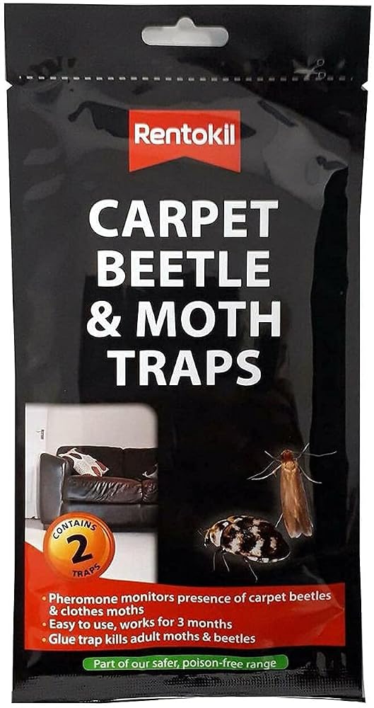 Rentokil Carpet Beetle & Cloth Moth Trap, Poison Free, Contains 2 Traps