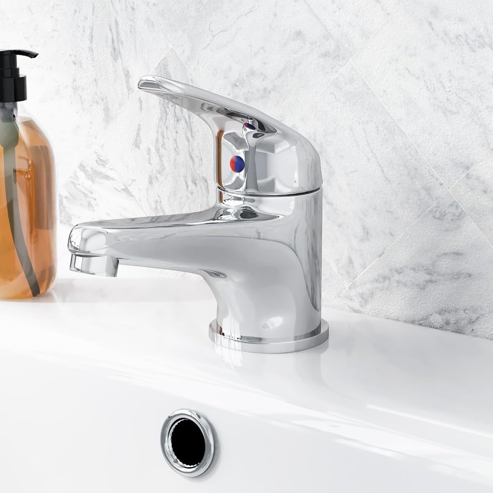 Nes Home Studio Basin Mono Mixer Tap, Single Lever Bathroom Sink Faucet, Deck Mounted, Chrome