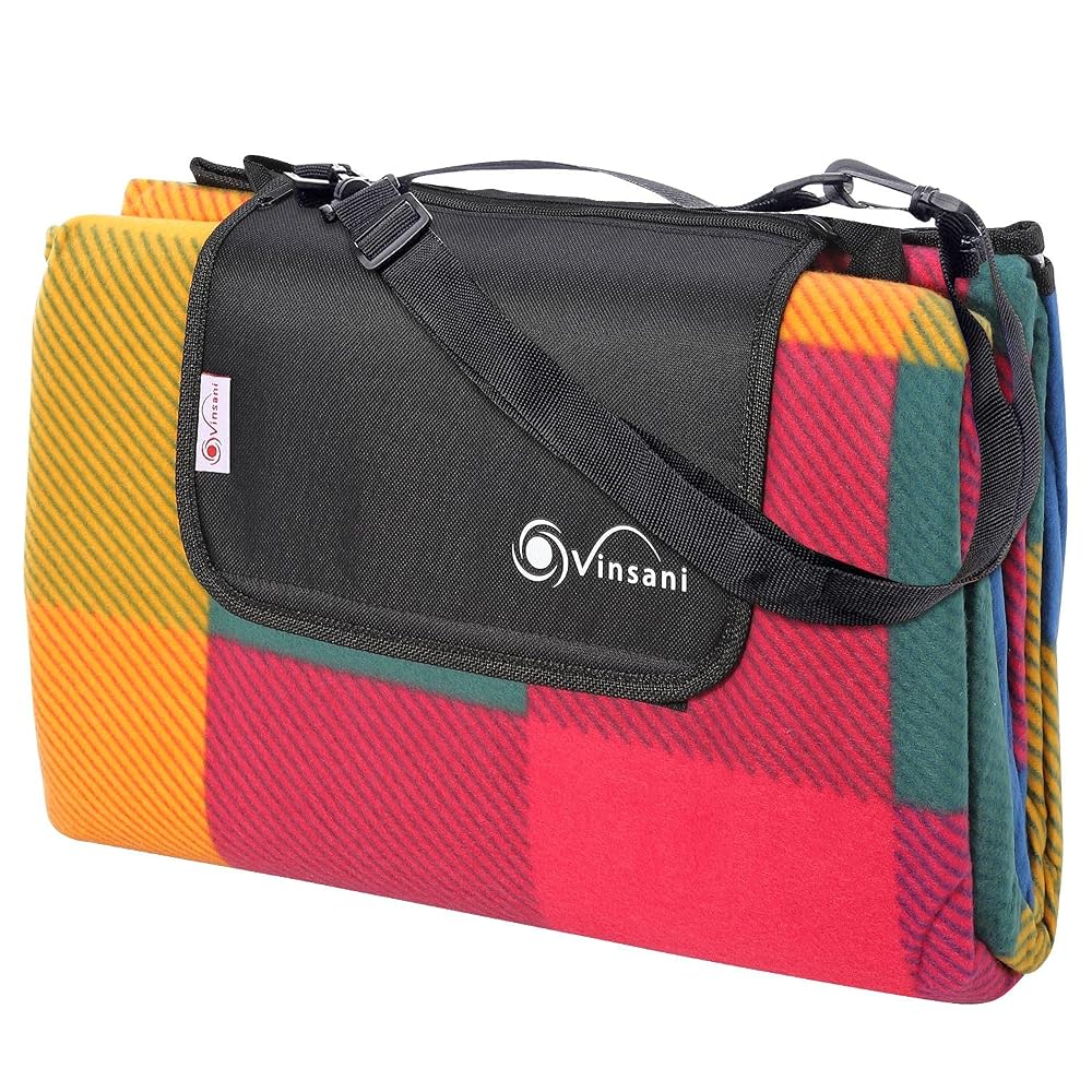 Vinsani Foldable Picnic Blanket 260 x 220 cm, Waterproof Sand-Proof Outdoor Mat