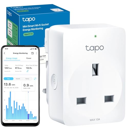 TP-Link Tapo P110 Smart Plug with Energy Monitoring, Wi-Fi Smart Socket