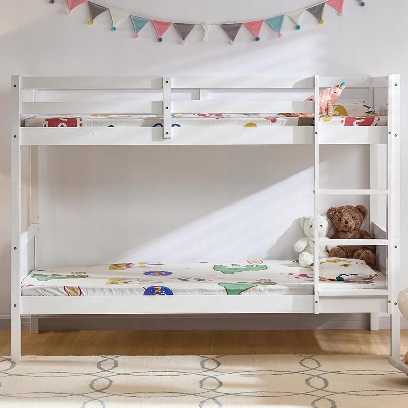 Junior Vida Gemini Detachable Single Bunk Bed, White, 3ft