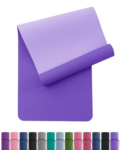 Narwhal Yoga Mat Exercise Mat Non Slip TPE With Carry Strap 183x61x0.6cm