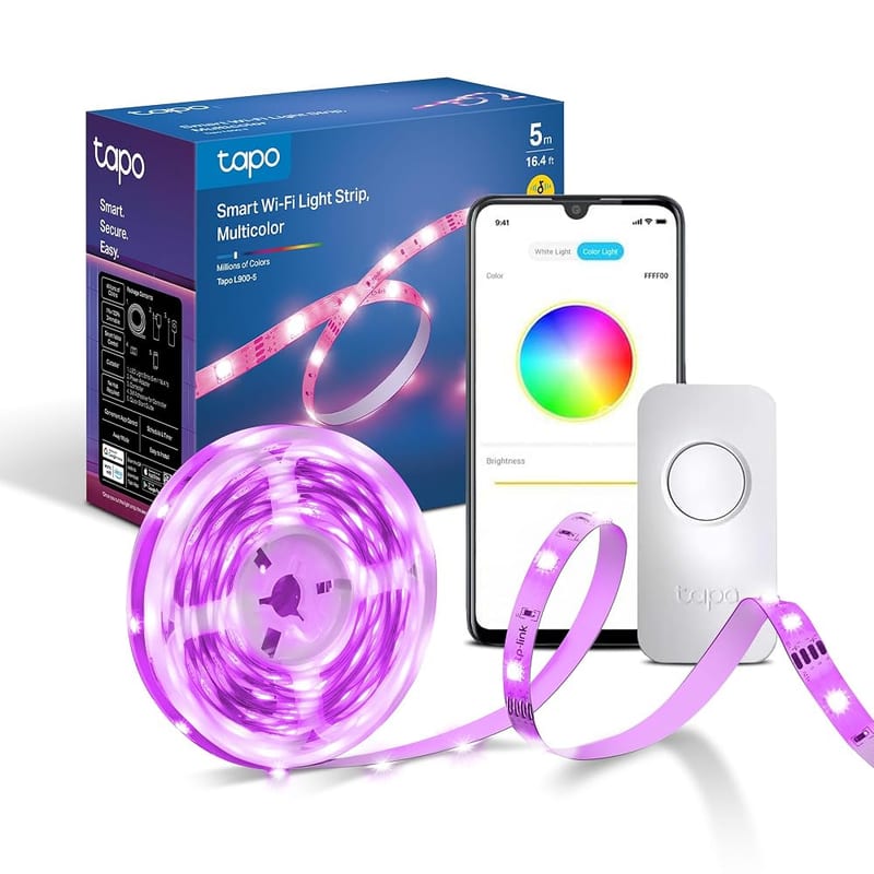Tapo L900-5 LED Strip Light 5m, Multicolour LED Lights for TV Bedroom, Smart Lighting Controls, Voice Control with Alexa & Google