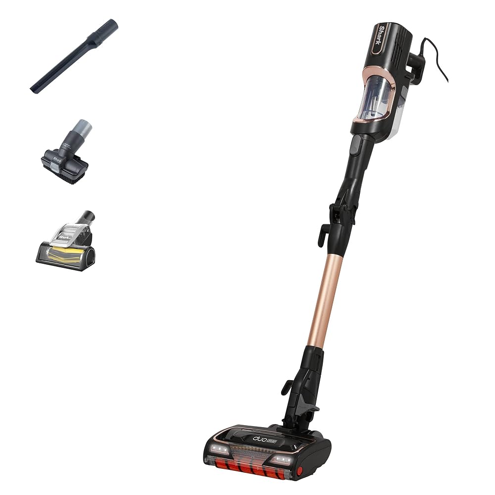 Shark Cordless Stick Vacuum Cleaner, Anti Hair Wrap, 60 Minute Run Time Battery, Flexible DuoClean Vacuum Cleaner with Motorised Pet Tool, Multi-Surface & 20cm Crevice Tools, Black & Red, IZ300UKT