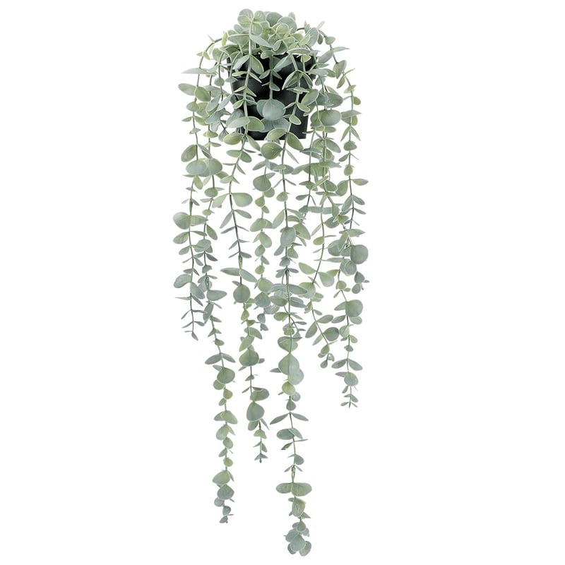 COCOBOO Artificial Hanging Plant, Fake Potted Eucalyptus, Faux Hanging Plant for Wall, Room, Home Indoor Outdoor Shelf Decor