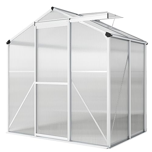 XEMQENER Walk-in Polycarbonate Greenhouse, 4ft x 6ft