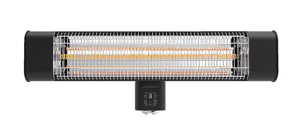 Devola Platinum Electric Patio Heater Wall Mounted 1800W, IP65 Rated with Carbon Fibre Elements