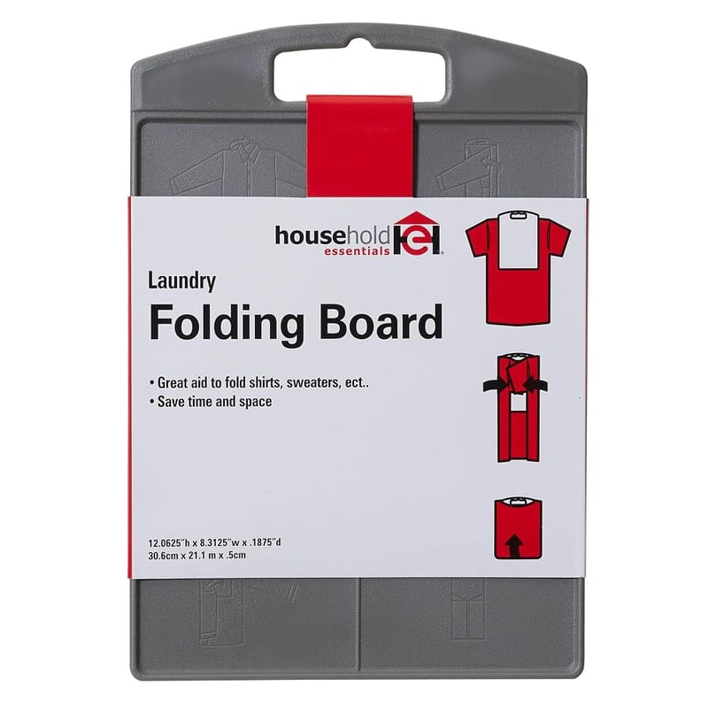 Household Essentials 195 Shirt Folding Board for Laundry, Folds T-Shirts, Polos and Dress Shirts, Black