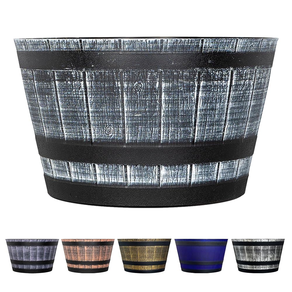 SG Traders Large Half Barrel Cask Planter, 40cm