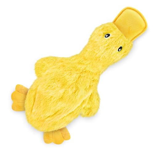 Best Pet Supplies Crinkle Dog Toy No Stuffing Duck Squeaker Yellow