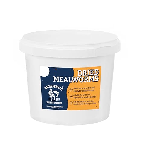 Walter’s Meal Worms (5L - 1.1kg) - Dried Mealworms for Wild Birds in Stay Fresh, Easy Tubs…