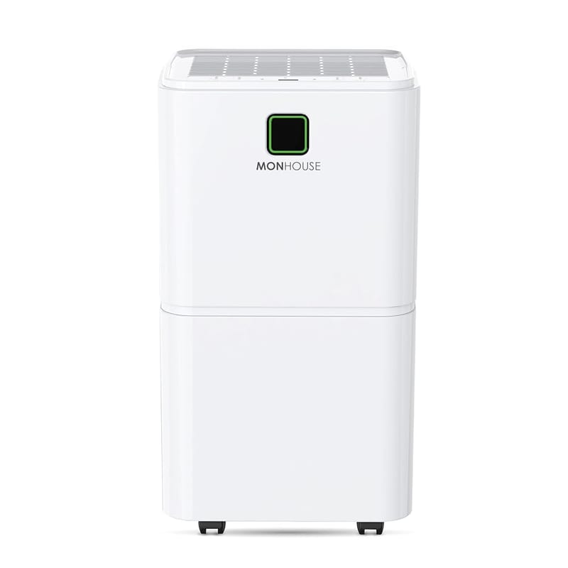 MONHOUSE 12L/Day Digital Dehumidifier with Sleep Mode, 24hr Timer for Home, Bedroom, Basement & Garage