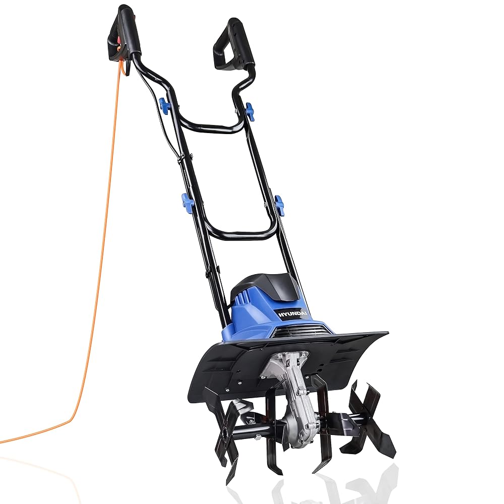 Hyundai Electric Garden Tiller, Cultivator, Rotovator and Rototiller, 1050W, 360mm Working Width, 220mm Depth