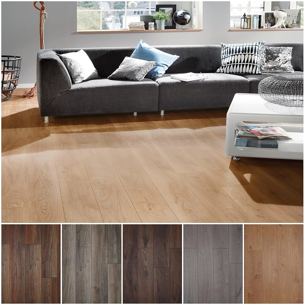 The Home Flooring Store 12mm Laminate Wood Flooring, AC5 Rating, Click & Lock System (1.293m² per Pack)