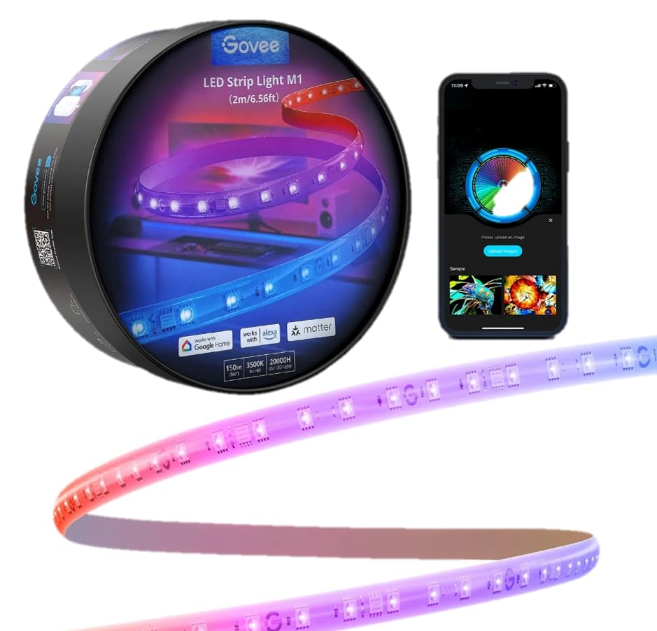 Govee RGBIC LED Strip Light 5m, WiFi Smart Strip, Works with Alexa and Google Assistant, Music Sync