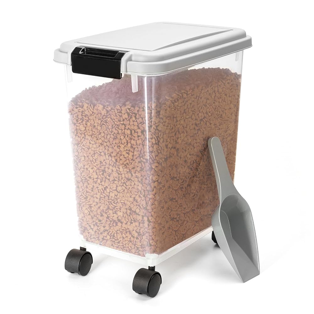 Nobleza Dog Food Storage, 20L/7.5KG Airtight Pet Food Storage Container with Wheels and Measuring Scoop
