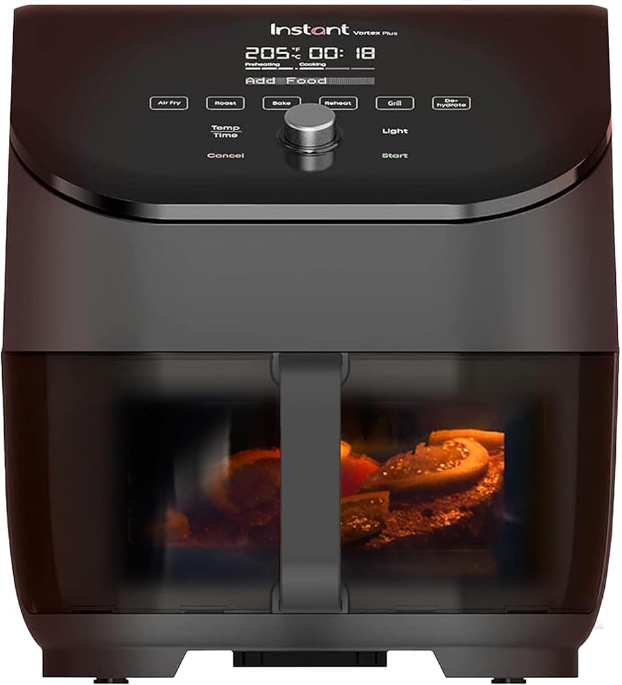 Instant Vortex Plus with ClearCook, 5.7L Digital Air Fryer, 6-in-1 Smart Programmes, Black