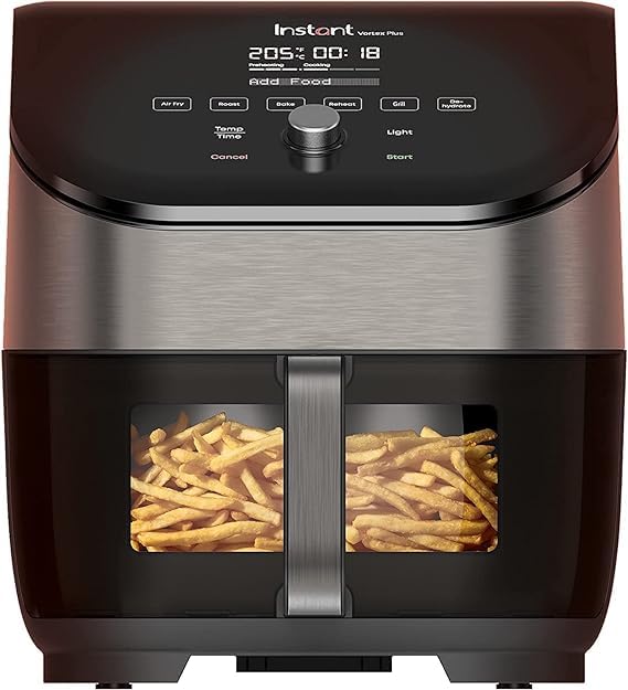 Instant Vortex OdourErase Digital Air Fryer with Single ClearCook Drawer, 6 Smart Programmes, 5.7L, Black