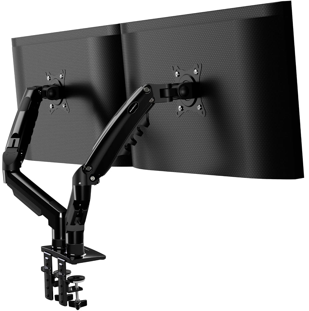 Invision Monitor Arm Desk Mount for 19-32 Inch Screens, Single Arm Gas Spring Monitor Stand, Full Motion, VESA 75/100mm
