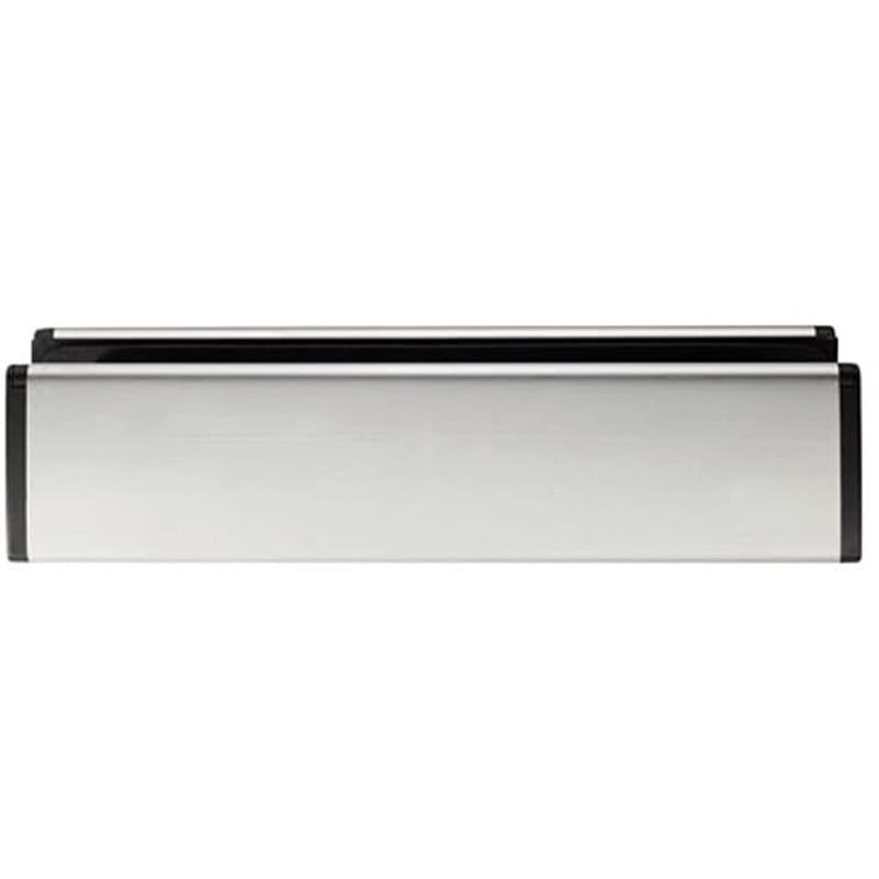 All-in-One Sleeved Letterbox Plate, 260 x 47mm Aperture, Interior/Exterior Mailbox Tidy, Polished Steel