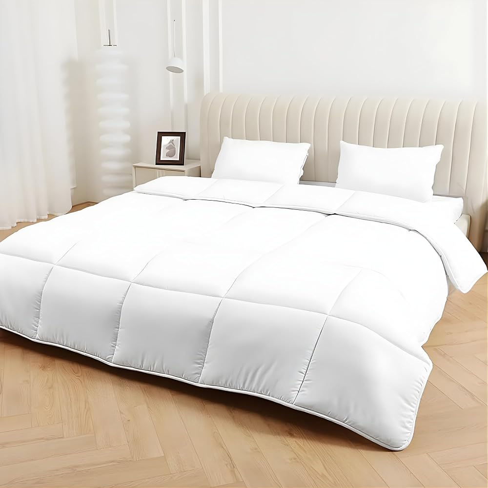DN Collection 15 Tog Single Duvet, Soft Touch Microfibre Box Stitched Winter Quilt, Feels Like Down