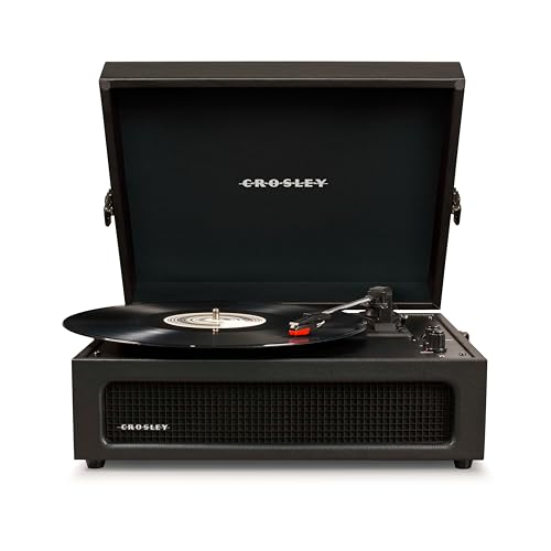 Crosley Voyager Portable Turntable, Bluetooth Record Player, Black