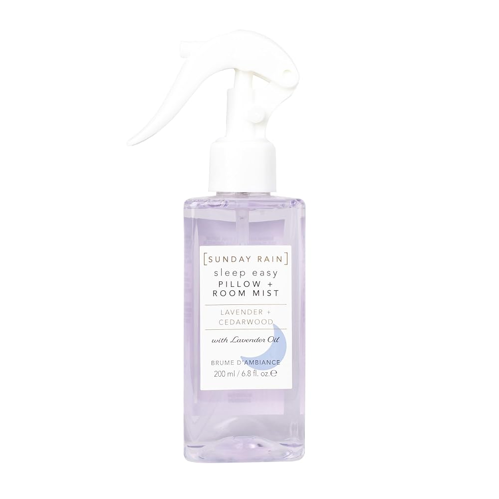 Sunday Rain Sleep Easy Luxury Pillow and Room Mist, Lavender & Cedarwood, 200ml