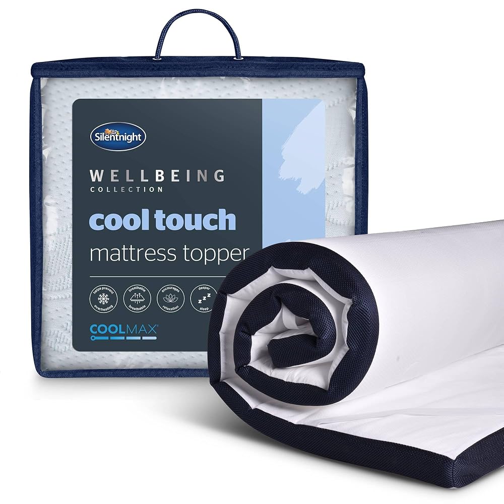 Silentnight Cooling King Mattress Topper - Extra Thick 8cm Deep Memory Foam Cool Mattress Topper Pad Perfect for Overheaters Machine Washable Cover - King Bed