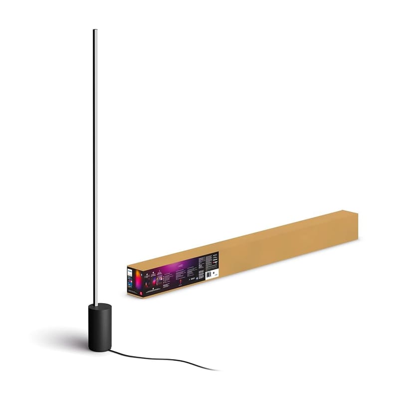 Philips Hue Signe Gradient White & Colour Ambiance Smart Floor Light LED, Black Floor Lamp, Works with Alexa, Google Assistant and Apple HomeKit