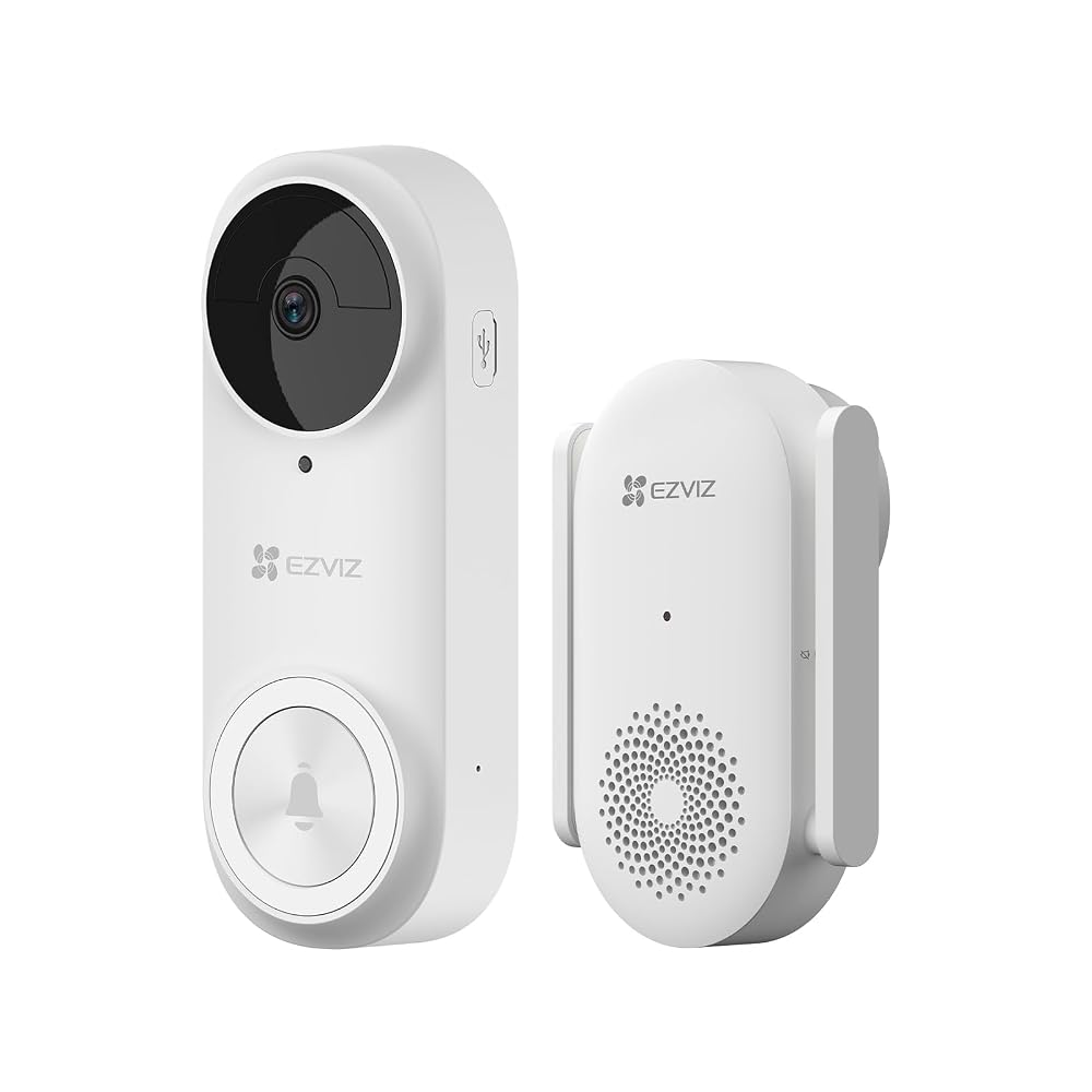 EZVIZ Smart WiFi Battery Video Doorbell Camera Wireless, 2K 3MP, DB2 Kit with Chime, Human Detection, IP65 Weatherproof