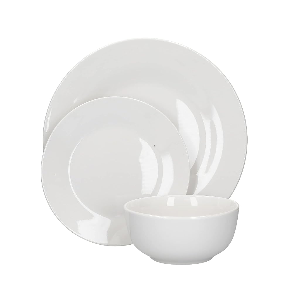 Mikasa Alexis Twelve Piece Porcelain Dinnerware Set, White, Gift Boxed