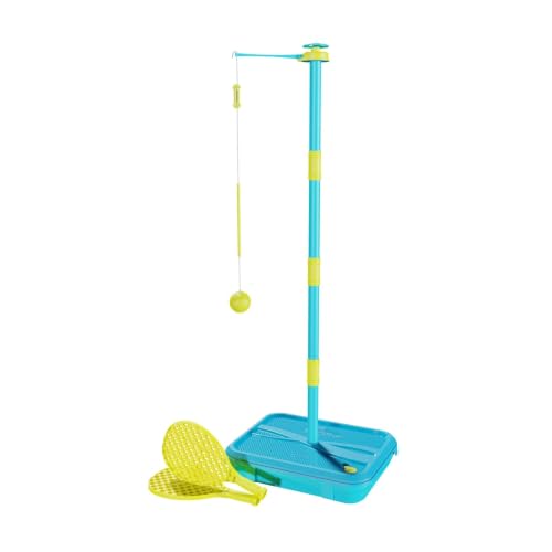 Early Fun All Surface Junior Swingball Set, For ages 3+, Introduction to Swingball, Foam Ball and little hands bats, Tangle Free Top Spinner, All Surface Base, Blue and Yellow, 36 x 46 x 10 cm