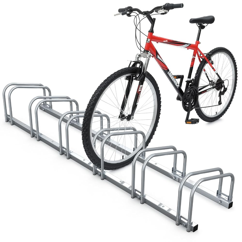 VOUNOT 6 Bike Stand Floor or Wall Mounted Bike Rack for Garage, Bicycle Parking Rack, Cycle Storage Locking Stand