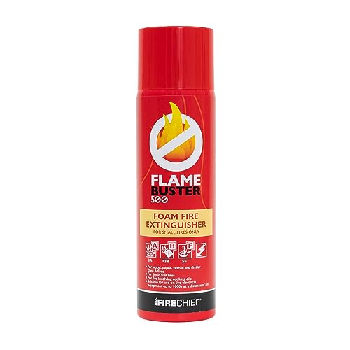 Firechief Flamebuster Multipurpose Fire Extinguisher, 500ml, Suitable for Class A, B & F Fires