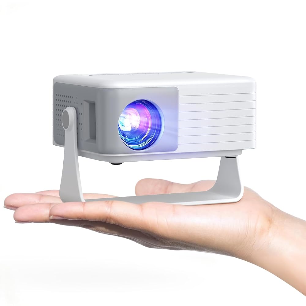 AKIYO O1 Mini Projector for Bedroom, 1080P Supported, Auto Keystone Correction, Compatible with Phone, Laptop, TV Stick, HDMI, USB