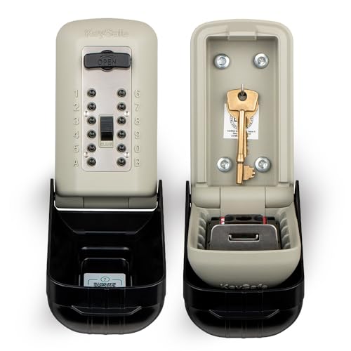 Key Safe C500 Pro - High Security Police Preferred Outdoor Attack resistant Push button Wall Mounted Key safe. Lock box for keys, fobs, access cards
