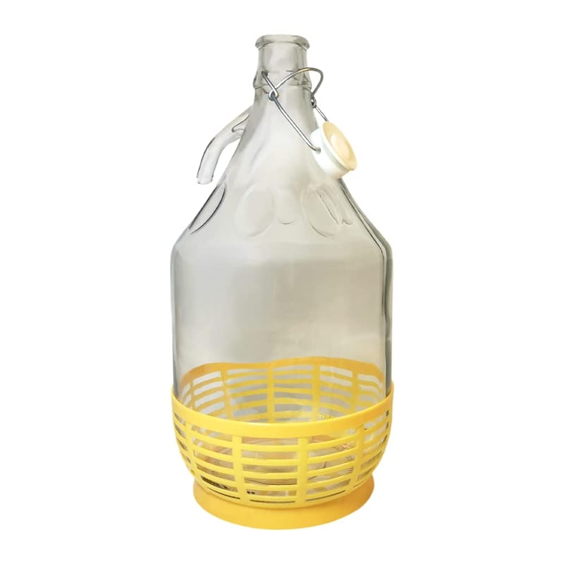 DIAH Do It At Home 5L Glass Demijohn - for Cider Carboy 1 Gallon, Wine Making, Storage