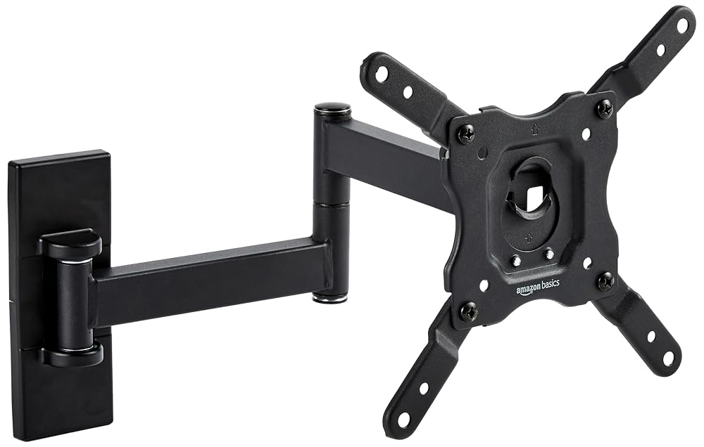 Amazon Basics Full Motion, Swivelling Tilting TV Wall Bracket for 12-40 Inch TVs, VESA up to 200x200mm