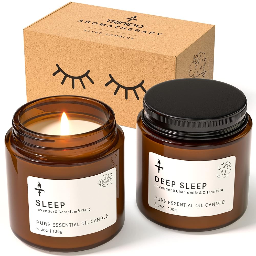 TRINIDa Sleep Candles Gift for Women & Men, Lavender Scented Candle
