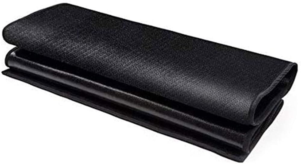 COOSOO Fireplace Hearth Rug, Flame-Resistant Mat for Hearth & Chimney, Non-Slip Half Round 2-Layer Fiberglass, Black