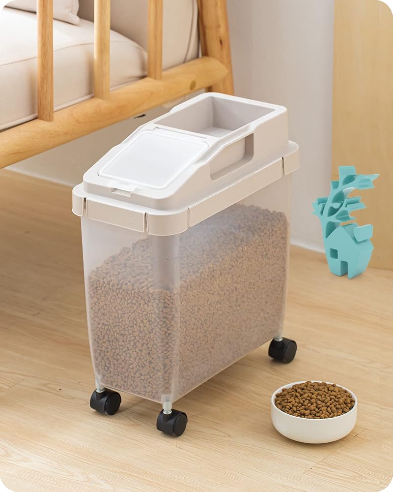 Baffect Airtight Pet Food Storage Container with Measuring Scoop, Flip Top, 10L
