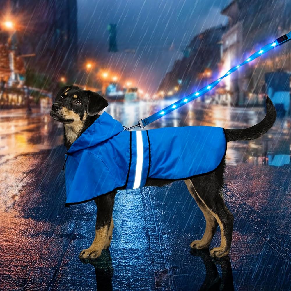 Weesiber Dog Raincoat - Waterproof Dog Rain Coat, Adjustable Reflective Dog Rain Jacket, Lightweight Dog Poncho for Dog Walking