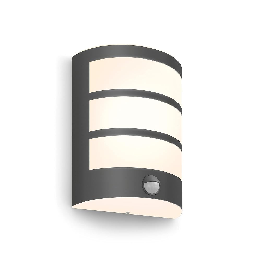 Philips LED Python Outdoor 6W Wall Light with Motion Sensor, Anthracite Grey