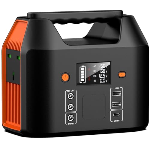 SinKeu Portable Power Station,27000mAh/99Wh Solar Generator with 230V/150W AC Outlet for Camping Emergency Outdoor Adventure Picnic Fishing Travel Party RV Trip(Solar Panel Not Included)