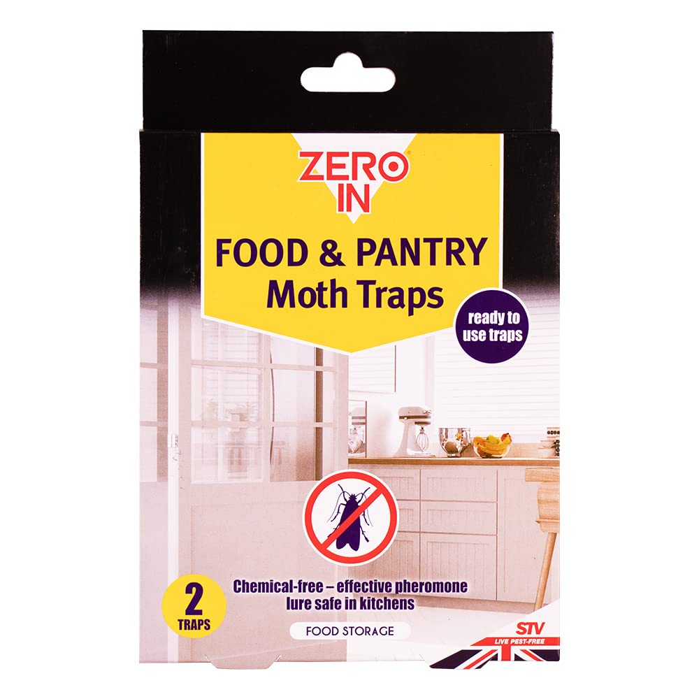 Zero In Food & Pantry Moth Trap – Twinpack Non-Toxic, Pheromone Insect Trap for Kitchens, Lasts 6-8 Weeks
