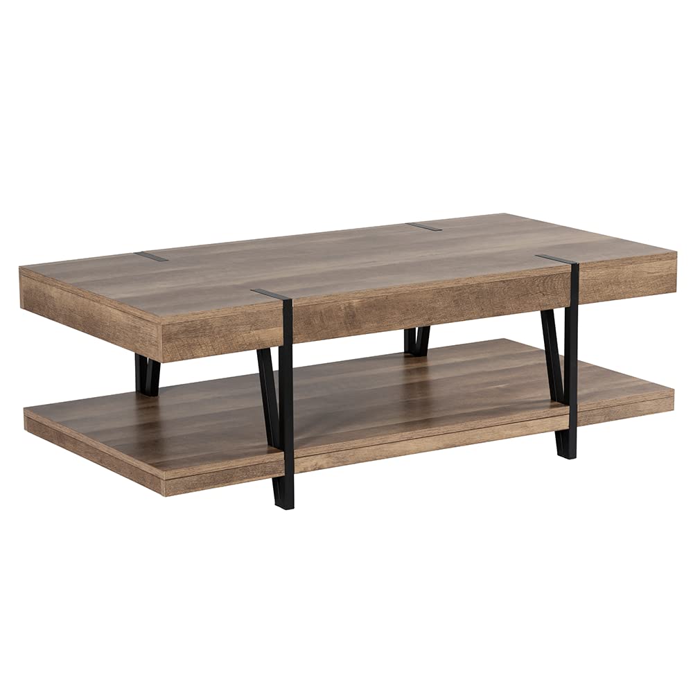 Racking Solutions Contemporary Coffee Side Table with Metal Legs & Detailing, 1200mm