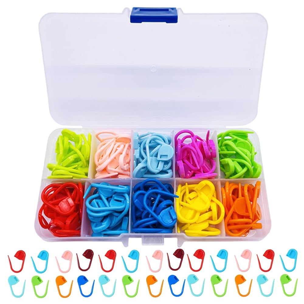 YINVA 150Pcs Crochet Stitch Markers, Locking Stitch Markers for Knitting and Crochet Craft