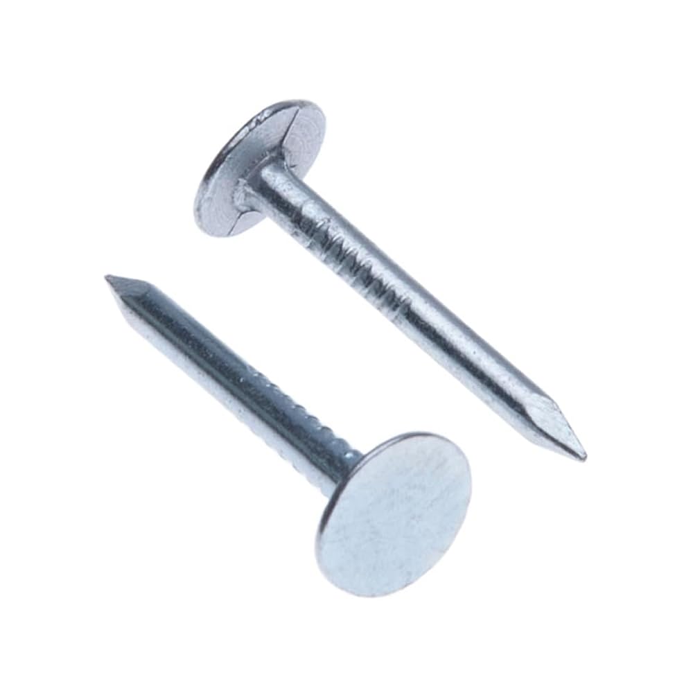 Clout Nails 20mm (Pack of 100) Extra Large Head Galvanized Shed Roofing Felt Tacks for DIY, Construction, Outdoor Wood Fence and Roof Tiles