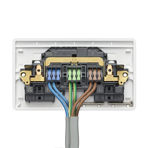 MK Electric Rapid Fix Screwless Termination Double Socket, White Moulded, 2G 13 Amp K2747STWHI