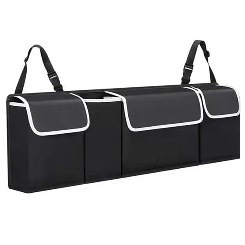 Car Boot Organiser Storage, Trunk Organizer for Car Storage Bag Case Tool, Super Large Volume for Car Truck SUV All Vehicles, Black
